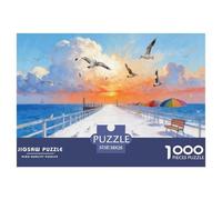 Snowy Beach Boardwalk Jigsaw Puzzles for Adults Interesting Puzzle Game 1000 Pieces Brain Challenge Home Decoration Gifts 38x26cm/1000pcs