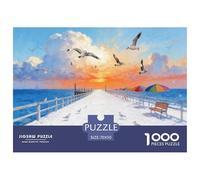 Snowy Beach Boardwalk Jigsaw Puzzles for Adults Interesting Puzzle Game 1000 Pieces Educational Games for Adults Gifts 70x50cm/1000pcs