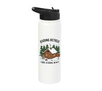 Snowy Cabin Books and No WiFi Winter Reading Stainless Steel Insulated Water Bottle