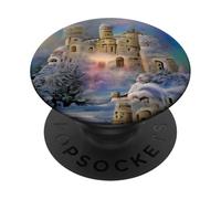 Snowy Castle in Winter Wonderland PopSockets Adhesive PopGrip
