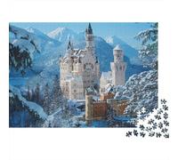 Snowy Castle Mountain 1000 Pieces Extra-Thick Cardboard DIY Jigsaw Puzzle, Cognitive Development & Rehabilitation Puzzle, Leisure Activity, Premium Quality Puzzle 70x50cm/1000pcs