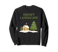 Snowy Christmas Cabin under Twinkling Lights | Cozy Winter Sweatshirt