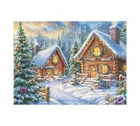 Snowy Christmas Cottage 500 Piece Count Premium Jigsaw Puzzle Teen Fans 14-18 Yrs Ultra Difficult Leisure Adventure Valentines Eco Friendly Creativity & Gift Giving 500 PCS