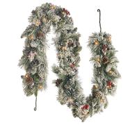 Beliani Snowy Christmas Garland LED WHITEHORN 180 cm White, Green