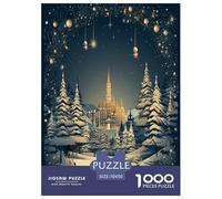 Snowy Christmas Happy New Year Jigsaw Puzzles Puzzles for Adults Kids. 1000 Pieces Impossible Challenge Toy Educational Game Home Decoration for Educational Games Gifts 70x50cm/1000pcs