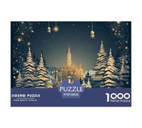 Snowy Christmas Happy New Year1000 Piece Jigsaw Puzzles for Adults And Kids Educational Games Fun And Challenging for Home Decoration Great Gift Idea38x26cm/1000pcs