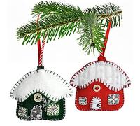 Snowy Cottage 7cm Felt Christmas Ornament Sewing Pattern Tutorial Booklet