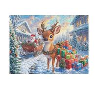 Snowy Cottage Christmas Scene 500 Piece Pack DIY Jigsaw Puzzle Collectors Ultra Difficult Educational Decorative Puzzle Gifts for Adults Birthday Sturdy Paperboard 500 PCS