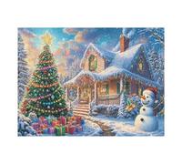 Snowy Cottage Forest 500 Piece Jigsaw Puzzle Pack Teens Beginners Cognitive Development Puzzle Fans Group Play High-grade Rigid Cardboard 500 PCS