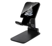 Snowy Covered Pine Tree Plastic Phone Stand Folding Adjustable Mobile Holder Compatible with All Smartphone