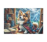 Snowy Cute Corgi 1000 Piece Jigsaw Puzzle for Adults Teens Dorm Room Decor Study Break Challenging Puzzle Great Gift for College 1000 PCS