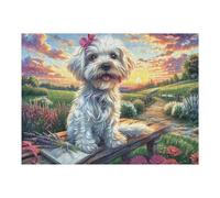 Snowy Cute Great Pyrenees 500-piece Jigsaw Puzzle Set For Adults Teens 14+ Logic Skill Indoor Game Family Game Night Summer Thick Cardboard 500 PCS/52×38cm