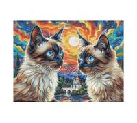 Snowy Cute Husky 500 Piece Jigsaw Puzzle for Adults Splendid Celestial Critters Jigsaw Post Work Relaxation Tool Challenging Fun for Friends Family Home Decor 500 PCS