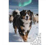 Snowy Dog Herding Sheep 1000 Pc Eco-friendly Paper Jigsaw Puzzle Kids Beginners Fun Game Beautiful Decoration 70x50cm/1000pcs