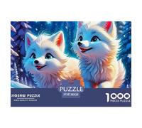 Snowy Dog1000 Puzzles for Adults Jigsaw Puzzles Beautiful Decoration Puzzle Colourful, Challenging Cute Pet Dog Brainteasing Adults Jigsaw Puzzle 38x26cm/1000pcs Educational Games