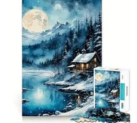 Snowy Evening 1000 Piece Jigsaws for Adults Puzzle Mind Exercise Toy Family Bond Precision Cut Creative Gift (38x52cm)