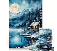 Snowy Evening Jigsaw Puzzles 1000 Pieces for Teenagers Logic Game Warm Time Precise Cut Art Collection Piece (38x26cm)