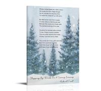 Snowy Evening Print Robert Frost Poem Canvas Wall Art Posters: Aesthetic Prints for Bedroom, Dorm Room Decor 08x12inch(20x30cm)