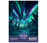 Snowy Forest Aurora Jigsaw Puzzles for Adults Interesting Puzzle Game 1000 Pieces Brain Challenge for Adults Gifts 38x26cm/1000pcs