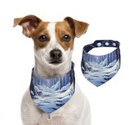 Snowy Forest Cotton Dog Bandanas - Washable Cotton Handkerchief Scarf Triangle Bandana for Small Medium Large Dog,Cat, Black