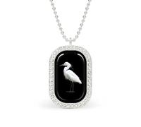 Snowy Heron Trendy Diamond Necklace for Women Shiny Square Jewel Pendant Charms Gift