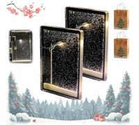 Snowy Lamp, Snowy Streetlamp Light, Street Light Snow Globe, Handmade DIY Christmas Lights, Snowflake Nightlight, Christmas Decor Gifts Decorations Indoor Lights Desktop Decoration (2pcs)