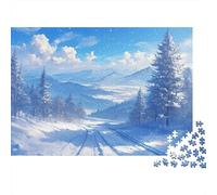 Snowy Landscape Puzzle Jigsaw Puzzle for Adults 1000 Pieces Puzzle Game Mountain View Paper Leisure Relax 52x38cm/1000pcs