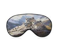 Snowy Leopard Family Sleep Mask Adjustable Eye Mask Blindfold Eye Cover Sleeping Mask for Home Travel