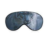 Snowy Leopard with Thunder Blackout Sleep Mask for Side Sleeper Soft Covers for Travel Essentials Nap