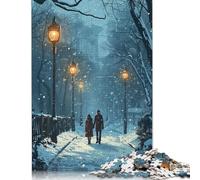 Snowy Love Moment Puzzle 100% Recycled Cardboard Premium Cardboard Jigsaw Puzzle for Adult Children 1000pcs (26x38cm)