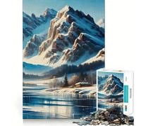 Snowy Mountain Cabin 1000 Piece Jigsaws for Adults Puzzle Mind Exercise Toy Family Bond Precision Cut Creative Gift (50x75cm)
