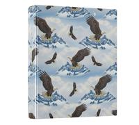Snowy Mountain Eagles 1-1/2 Inch Binders 3 Ring Holds 200 Sheets, Decorative Three Ring Binder Basic Binder Notebook for School Supplies, 1 Pack