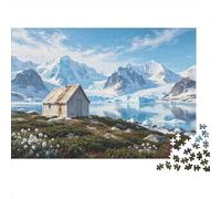 Snowy Mountain Lakeside Cottage 1000 Piece Jigsaw Puzzle Paper for Adults Scenic Relaxation Home Decor 70x50cm/1000pcs