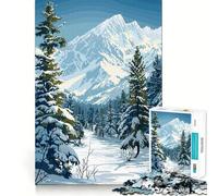 Snowy Mountain Landscape 1000 Piece Jigsaw Puzzles for Adults Teenagers Solid Logic Toy Quiet Fun Precision Cut Santa Wish Pick (38x26cm)