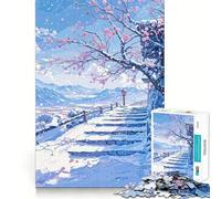 Snowy Mountain Path 1000 Pieces Jigsaw Puzzles for Adults Mind Exercise Toy Relax Time Precision Cut Stylish Gift (50x75cm)