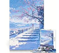 Snowy Mountain Path 1000 Pieces Jigsaw Puzzles for Adults Mind Exercise Toy Relax Time Precision Cut Stylish Gift (50x75cm)