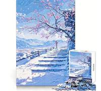 Snowy Mountain Path Hard Jigsaw Puzzle for Adults 1000 Pieces Mind Challenge Toy Gentle Leisure Precise Cut Memorable Gift (38x52cm)
