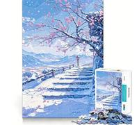 Snowy Mountain Path Jigsaw Puzzle for Teenagers 1000 Pieces Clear Logic Toy Slow Enjoy Perfect Cut Bday Surprise (38x26cm)