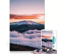 Snowy Mountain Peak Above Clouds 1000 Piece Jigsaw Puzzles for Teenagers Boost Memory Gentle Relax Premium Cut Bday Surprise (50x75cm)