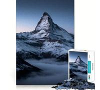 Snowy Mountain Peak at Dusk Jigsaw Puzzles for Teenagers 1000 Pieces Recall Boost Gentle Relax Smooth Cut Stylish Gift (38x26cm)