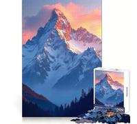 Snowy Mountain Peak at Sunset 1000 Piece Jigsaws for Adults Puzzle Mind Exercise Toy Family Bond Precision Cut Creative Gift (38x52cm)