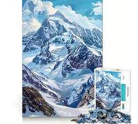 Snowy Mountain Peak Hard Jigsaw Puzzle for Adults 1000 Pieces Mind Puzzle Calm Relax Art Assembly (50x75cm)
