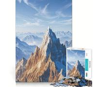 Snowy Mountain Peak Landscape Hard Jigsaw Puzzle for Adults 1000 Pieces Improve Memory Relaxed Mind Sharp Edge Stylish Gift (38x26cm)