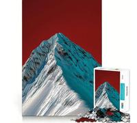 Snowy Mountain Peak with Red Sky 1000 Piece Jigsaw Puzzles for Adults Jigsaw Mind Play Home Pastime Clean Edge Lovely Present (38x52cm)