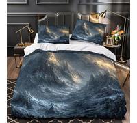 Snowy Mountain Peaks Comforter Cover 3D Design Printed Luxury 3PCs Bedding Set Zipper Fantasy Landscape Duvet Cover Extra Soft Easy Care for Teens Youth Teenagers Adults Women Kids Single（135x200cm）