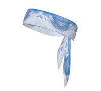 Snowy Mountain Print Tie Headband for Men Tennis Headband for Women,Running,Sweat Band for Workout