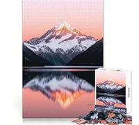 Snowy Mountain Reflection at Sunset Jigsaw Puzzles for Adults 1000 Piece Smart Game Relaxing Fun Pattern Assembly Cherished Gift (50x75cm)