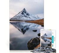 Snowy Mountain Reflection in Calm Lake Jigsaw Puzzle for Adults 1000 Pieces Memory Boost Group Play Pattern Assembly Xmas Surprise (50x75cm)