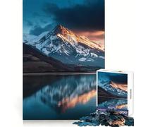 Snowy Mountain Reflection in Lake Jigsaw Puzzles for Teenagers 1000 Piece Thought Toy Calm Escape Precise Edge Amazing Present (38x52cm)