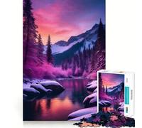 Snowy Mountain River at Sunset 1000 Piece Jigsaws for Adults Puzzle Mind Exercise Toy Family Bond Precision Cut Creative Gift (50x75cm)